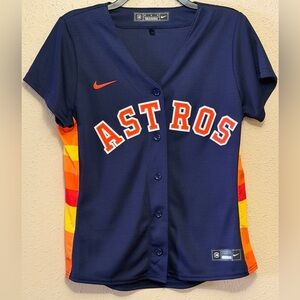 Houston Astros Nike Women’s Jersey Medium Orange Stripe MLB Genuine Merchandise